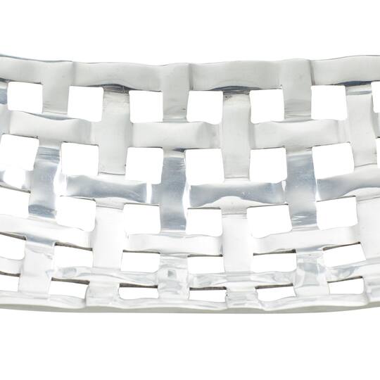 Silver Aluminum Contemporary Tray Set